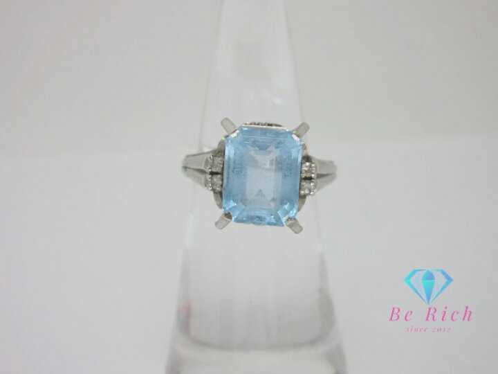 楽天市場】Pt900 プラチナ アクアマリン 4.23ct ダイヤモンド 0.06ct  
