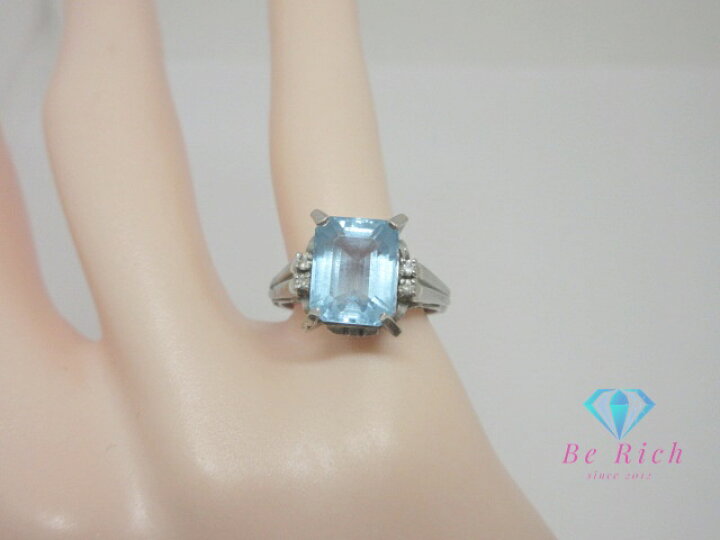 楽天市場】Pt900 プラチナ アクアマリン 4.23ct ダイヤモンド 0.06ct  