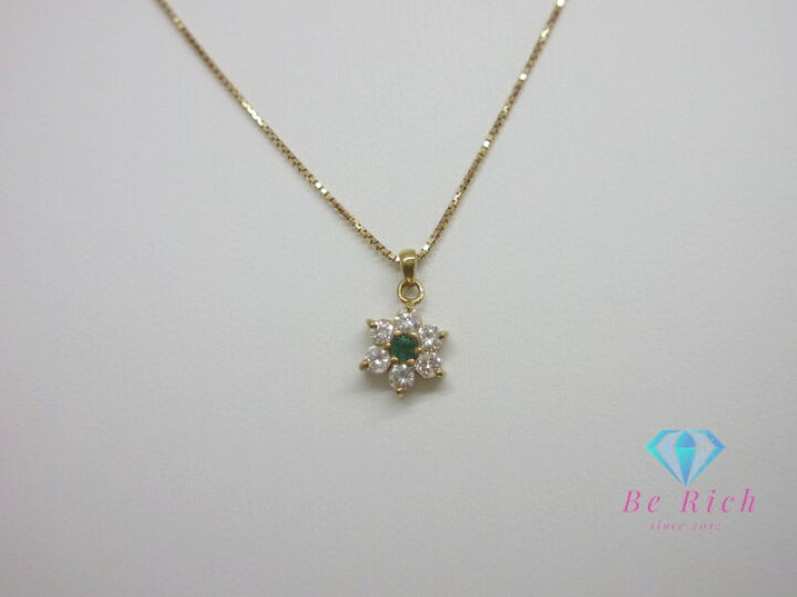 楽天市場】K18 YG エメラルド 0.04ct ダイヤモンド 0.18ct 付 デザイン 