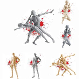 デッサン人形 漫画 高さ20cm 30個関節可動 デッサンモデル フィギュア 人形 デッサンドール 全身ドール プレミアムスケッチ人形 素体 模型 キャラクター 男性 女性 スタンド付き ポージング人形 作画 練習 美術 スケッチ 小道具 ジェスチャー変更可能 男性-グレー