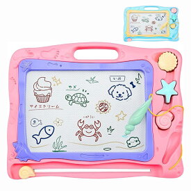 お絵かきボード お絵描き おもちゃ 大きいサイズ 40.3*31.2CM 四色 落書きボード 3 4 5歳 男の子 女の子 誕生日 プレゼント 幼児 おもちゃ マグネットスタンプ付き