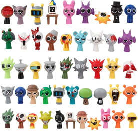 【 高さ3.5cm 全48種/カラーボックス包装】スプランキー フィギュア Sprunki プラモデル ゲームのキャラクター キャラクターコレクション 高さ3.5cm