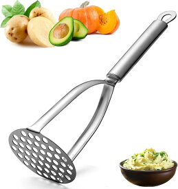 マッシャー ステンレス鋼 ポテトマッシャー 離乳食調理器具 マッシャー ポテトじゃがいも ゆで卵 さつまいも 果物 野菜マッシャー 調理器具 キッチン 業務用 (シルバー)