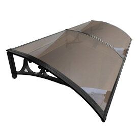 ひさし屋根 後付け, 玄関 雨よけ 庇 アルミブラケット付き ポリカーボネート ベランダ 遮光 屋根庇， テラス屋根 住宅用 サンシェッター, 店舗 雪止めキャノピーパネル(色 : 茶色)