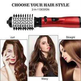 【2024年最新版 工場直営 】ヘアドライヤーブラシ、ヘアドライヤー、カーリングアイアン3-in-1ヘアドライヤースタイリングコームストレートヘアを回転させ、ヘアをカールさせるためのプロフェッショナルネガティブイオンセラミックホット