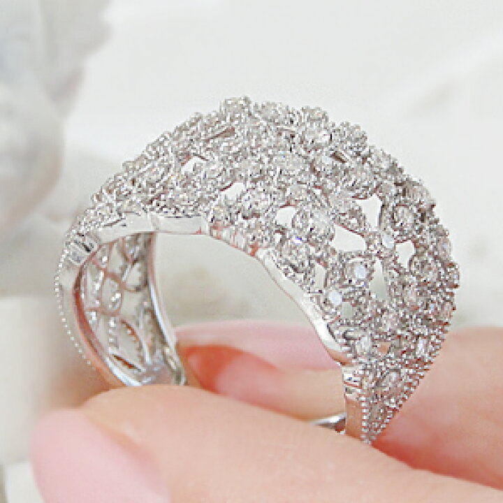 楽天市場】Pt900【0.55ct】ダイヤモンド 透かし リングジュエリー 