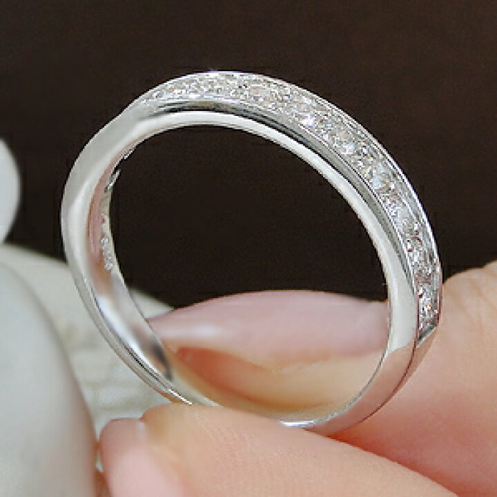 楽天市場】Pt900【0.5ct】ダイヤモンド ハーフ エタニティリング【送料  