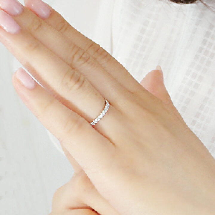 楽天市場】Pt900【0.3ct】ダイヤ ハーフ エタニティリング【送料無料 