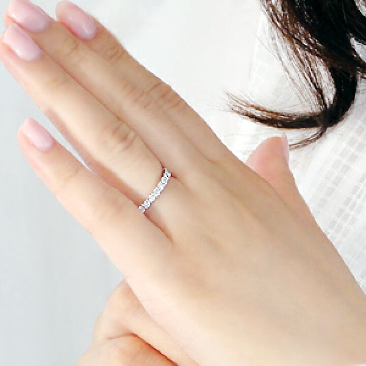 楽天市場】Pt900【0.5ct】ダイヤ ハーフ エタニティリング【送料無料  