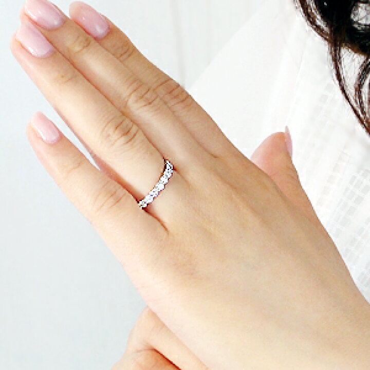 楽天市場】K18/Pt900【0.7ct】ハーフ エタニティリング【送料無料 