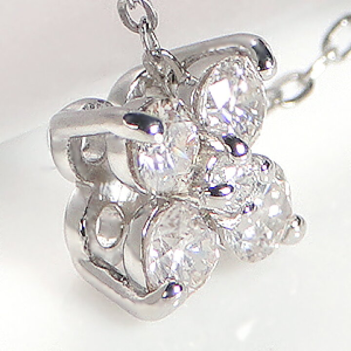 楽天市場】Pt900 0.2ct ダイヤモンド フラワー モチーフ 