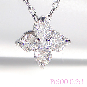 楽天市場】Pt900 0.2ct ダイヤモンド フラワー モチーフ ネックレス
