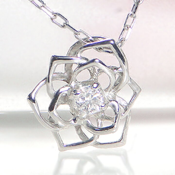 楽天市場】Pt900 0.03ct 一粒ダイヤモンド フラワーモチーフ  