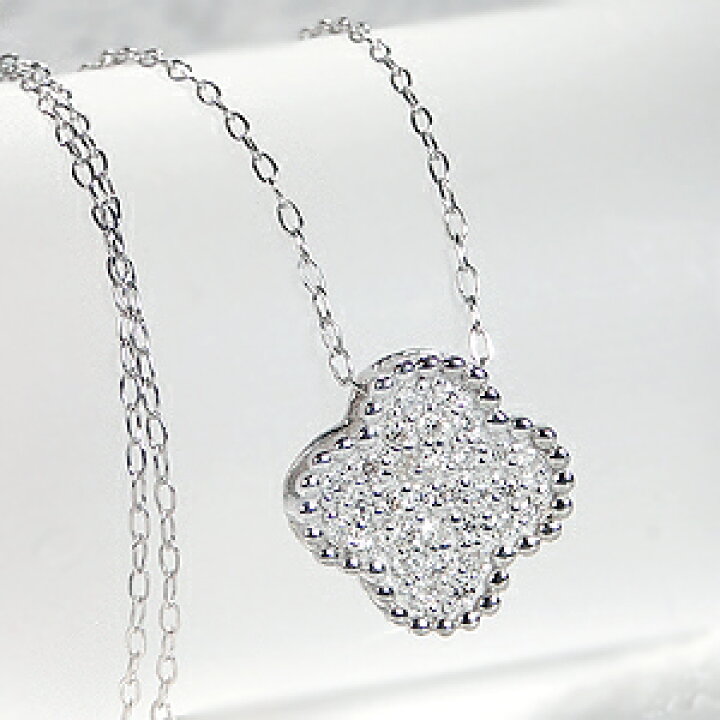 楽天市場】K18WG/YG/PG【0.15ct】クローバー ダイヤモンド パヴェ  