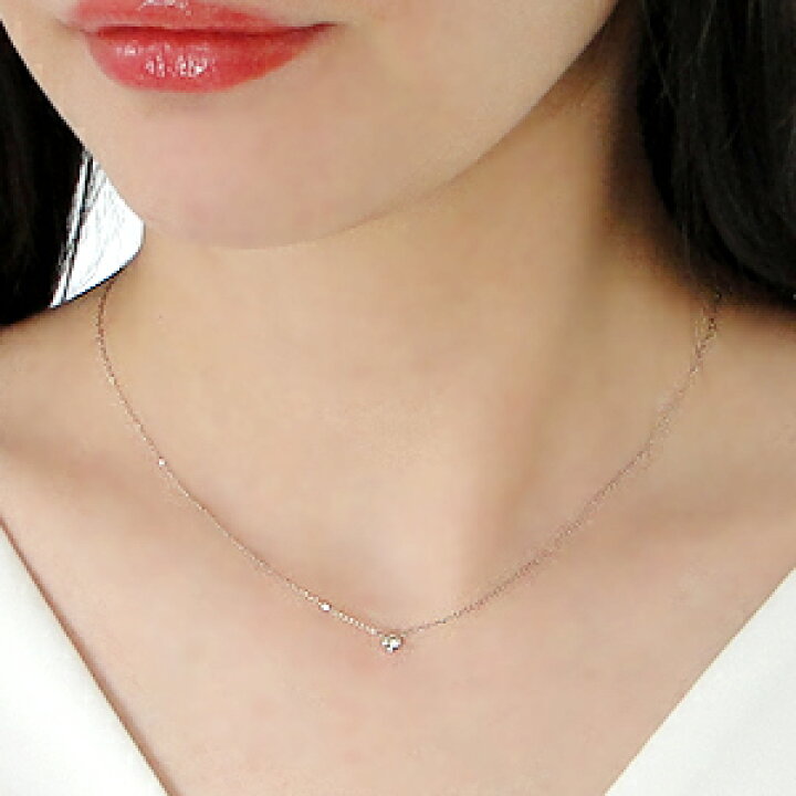 楽天市場】Pt900 0.10ct 一粒ダイヤモンド ネックレス【送料無料 