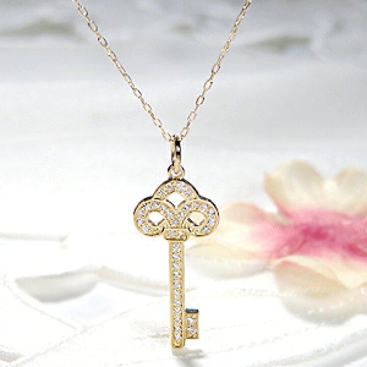 楽天市場】K18WG/YG/PG【0.12ct】キーモチーフ ダイヤモンド 