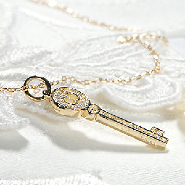 楽天市場】K18WG/YG/PG【0.12ct】キーモチーフ ダイヤモンド 