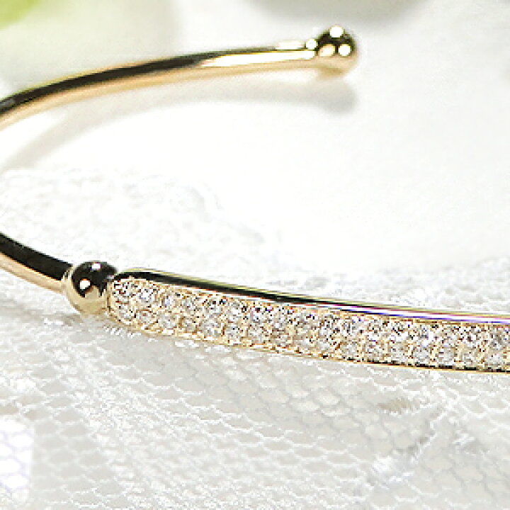 楽天市場】K18WG/YG【0.37ct】形状記憶 ダイヤモンド バングル  