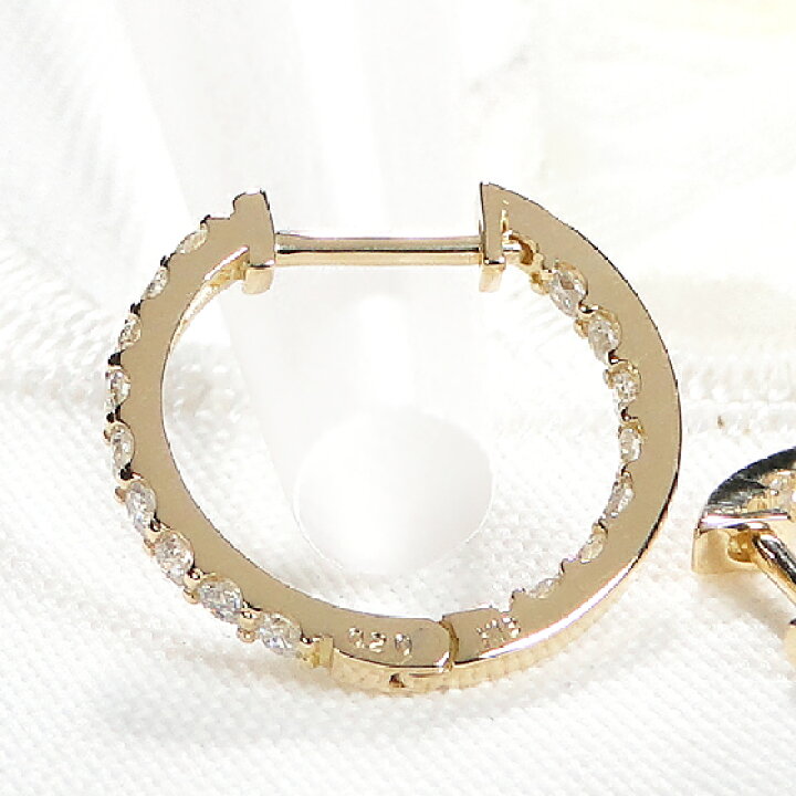 楽天市場】Pt950/K18YG ダイヤモンド フープピアス【0.40ct】人気 