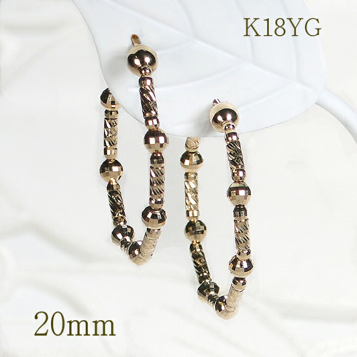 楽天市場】Pt850/Pt900・K18YG 地金フープ ピアス (20mm)地金ピアス  