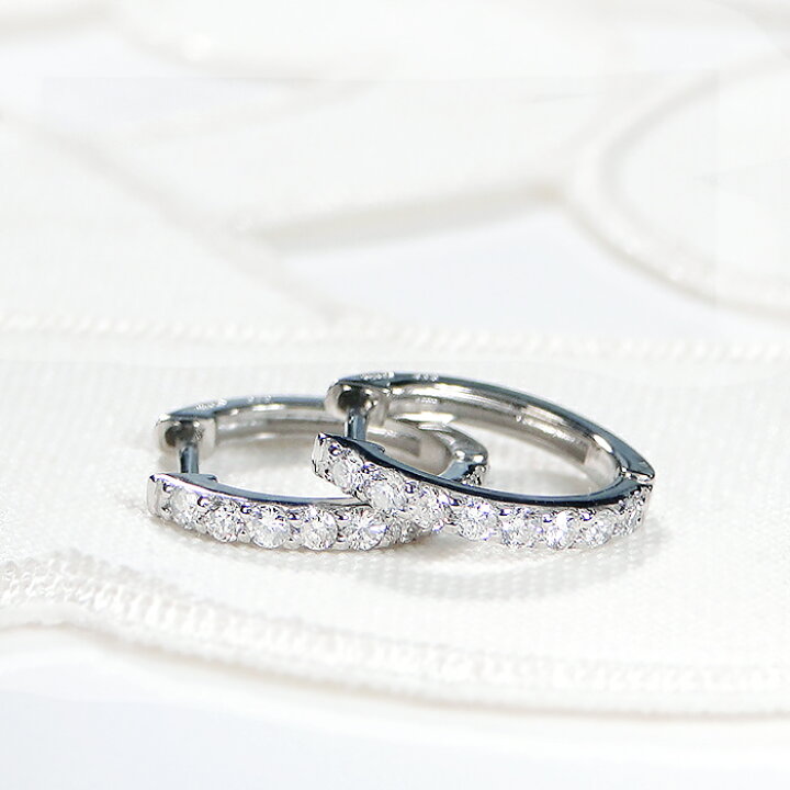 楽天市場】Pt950 ダイヤモンド フープピアス【0.20ct】人気 ジュエリー 