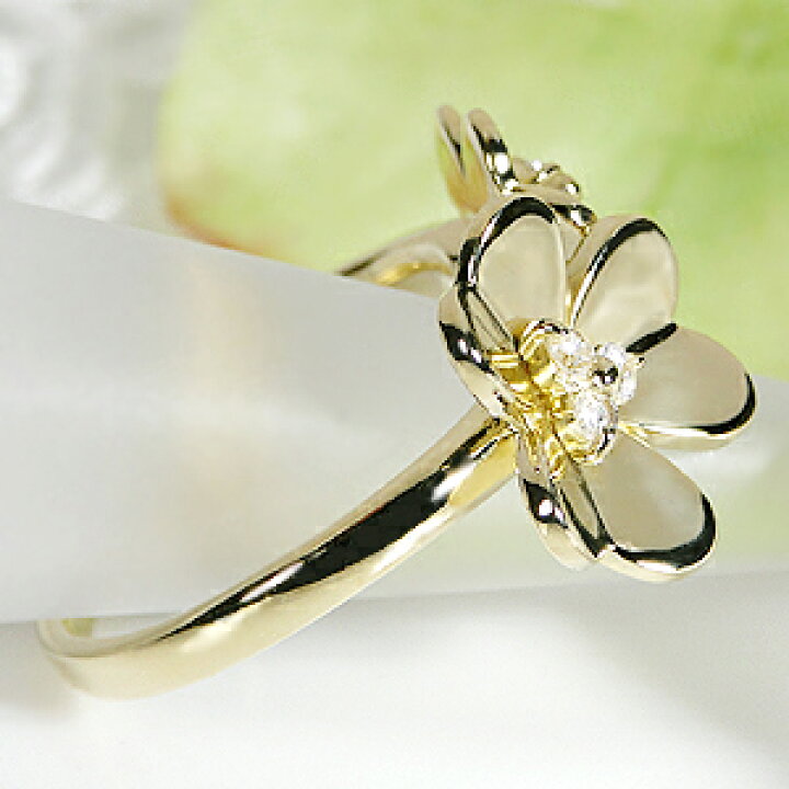 楽天市場】K18WG/YG/PG ダイヤモンド フラワー リング【送料無料  