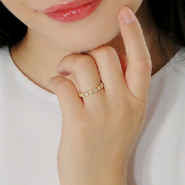 楽天市場】K18WG/YG/PG 0.2ct ミル打ち ダイヤモンド エタニティリング 