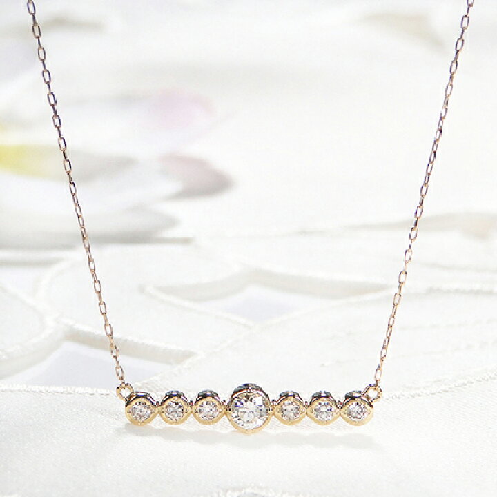 楽天市場】Pt900/K18YG/PG ダイヤモンド ライン ネックレス【0.30ct 