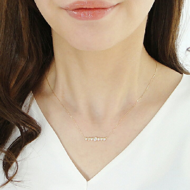 楽天市場】Pt900/K18YG/PG ダイヤモンド ライン ネックレス【0.30ct 
