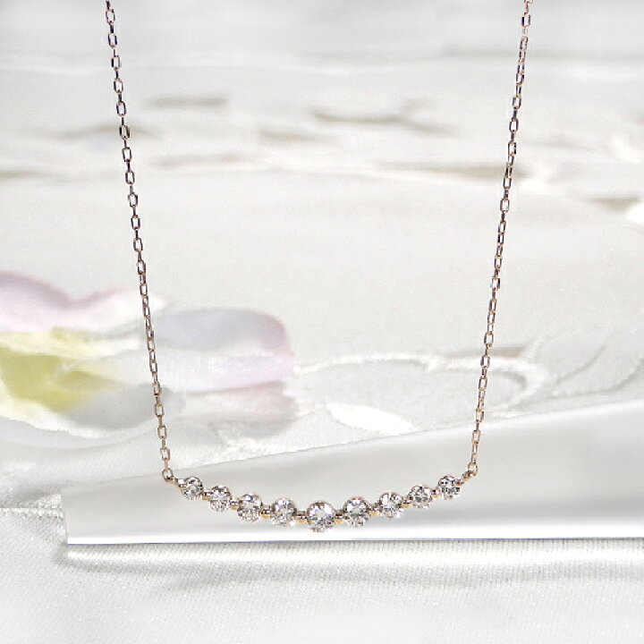 楽天市場】K18YG【0.5ct】ダイヤモンド ライン ネックレス【送料無料 