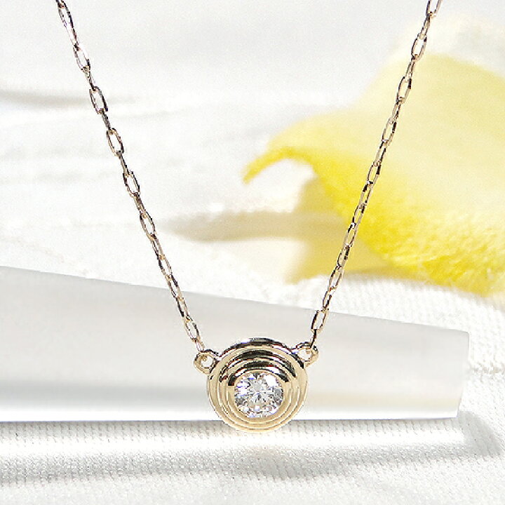 楽天市場】Pt950/K18YG【0.10ct 】一粒ダイヤモンド ネックレス【送料 