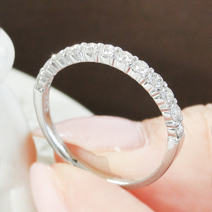 楽天市場】Pt900【0.5ct】ダイヤ ハーフ エタニティリング【送料無料 