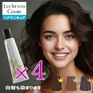 ヘアマニキュア 白髪用 ルーチェントコスメ 4本セット ブラウン ピンク ミルクティー アッシュ パープル …