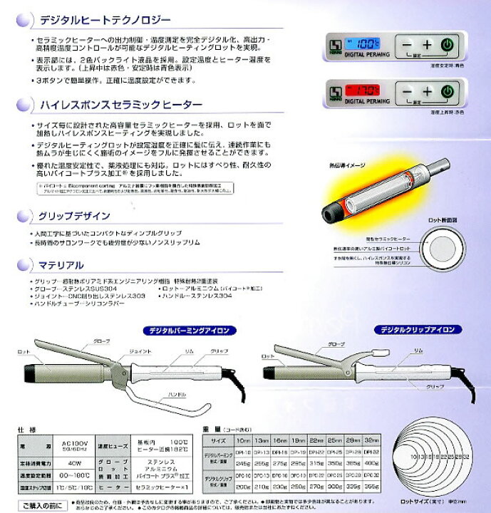 楽天市場】カールアイロン デジタルパーミング アイロン 25mm/28mm 