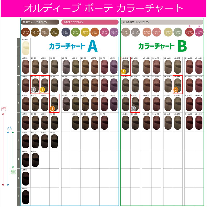 楽天市場】白髪染め ミルボン オルディーブボーテ 4本セット [ A ] 3  