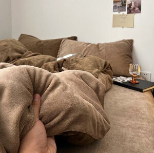 寝具カバーセット 北欧風 簡潔 暖かい ふわふわ 冬用 シングル ダブル 4点セット 厚手フランネル フラットシーツ ボックスシーツ 掛けカバーセット ふとんカバー 枕カバー 防寒対策 静電気