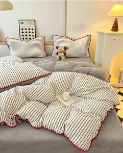 �z�c�J�o�[�Z�b�g �m���E�a�� �X�g���C�v�� �k���� �H�~ �g���� �ӂ�ӂ� - �_�u�� �N�C�[�� �t�����l�� �|���z�c�J�o�[ �{�b�N�X�V�[�c/�t���b�g�V�[�c ���J�o�[ 4�_�Z�b�g �Q��J�o�[�Z�b