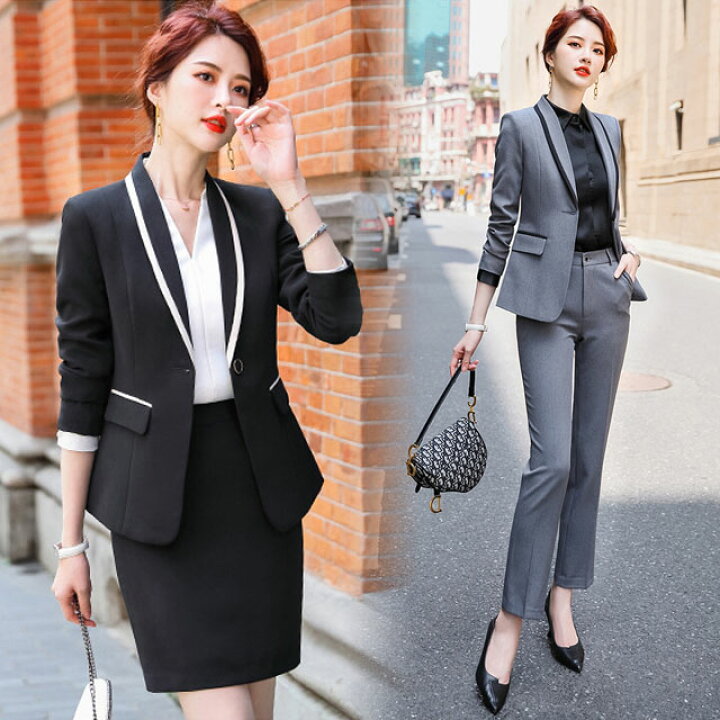 楽天市場 スーツ レディース グレー ビジネススーツ パンツスーツ ブラック フォーマル スカートスーツ 通勤 Ol オフィススーツ 30代 40代 春 夏 秋 大きいサイズ スーツ 赤 2点セット スーツセット 事務服 リクルートスーツ 黒 就職活動 面接 S M L Xl 2xl 3xl