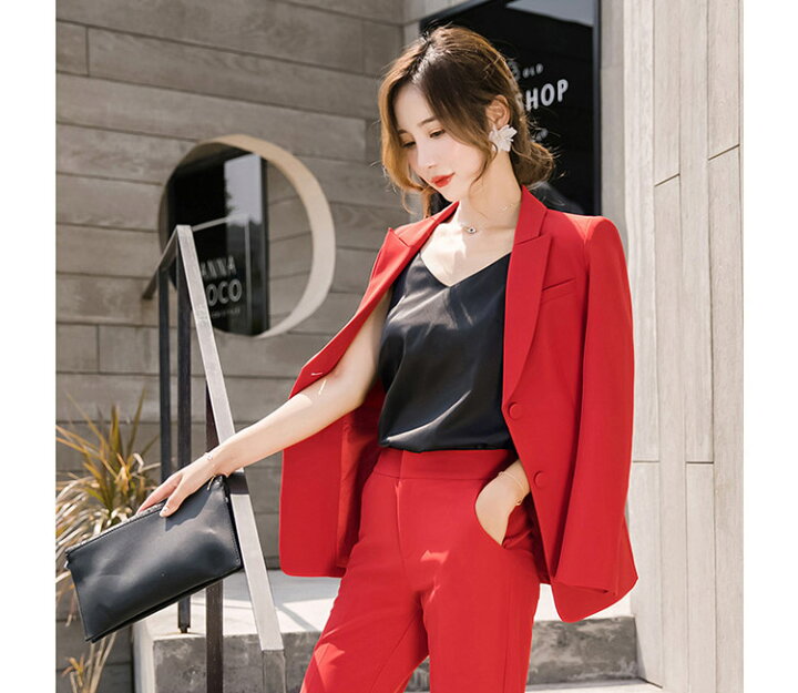 楽天市場 スーツ レディース ブラック フォーマル パンツスーツ 通勤 Ol オフィススーツ 2点セット スーツ 大きいサイズ 30代 40代 赤 黒 リクルートスーツ 就職活動 面接 春 夏 秋 S M L Xl 2xl 3xl 4xl 送料無料 ベルロデオショップ