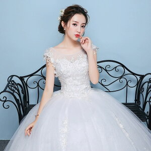 激安 ウェディングドレス 袖あり ホワイトドレス レース チュール 結婚式ドレス ホワイト シンプル 優雅 エレガント 花嫁ドレス ロング ウェディングドレス Aライン 披露宴 二次会 プリンセ