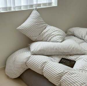 送料無料 布団カバーセット ストライプ柄 北欧 綿100% 優しい肌触り ボックスシーツ/フラットシーツ掛ふとんカバー3点セット 4点セット シングル ダブル クイーン 通気性 柔らか 掛け布団カ