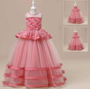 送料無料 子供ドレス 子供ドレス ピアノ発表会 姫系ドレス 結婚式/発表会/入園式/七五三/花童 ベビードレス ワンピースドレス 披露宴/花嫁/舞台 120 130 140 150 160 170