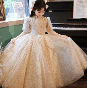 送料無料子供ドレス ピアノ ドレス 子供 発表会 結婚式 プリンセス ドレスワンピース レース ロング こども 女の子 二次会 入学式 誕生日 可愛い 結婚式/発表会/入園式/七五三/花童 100-160