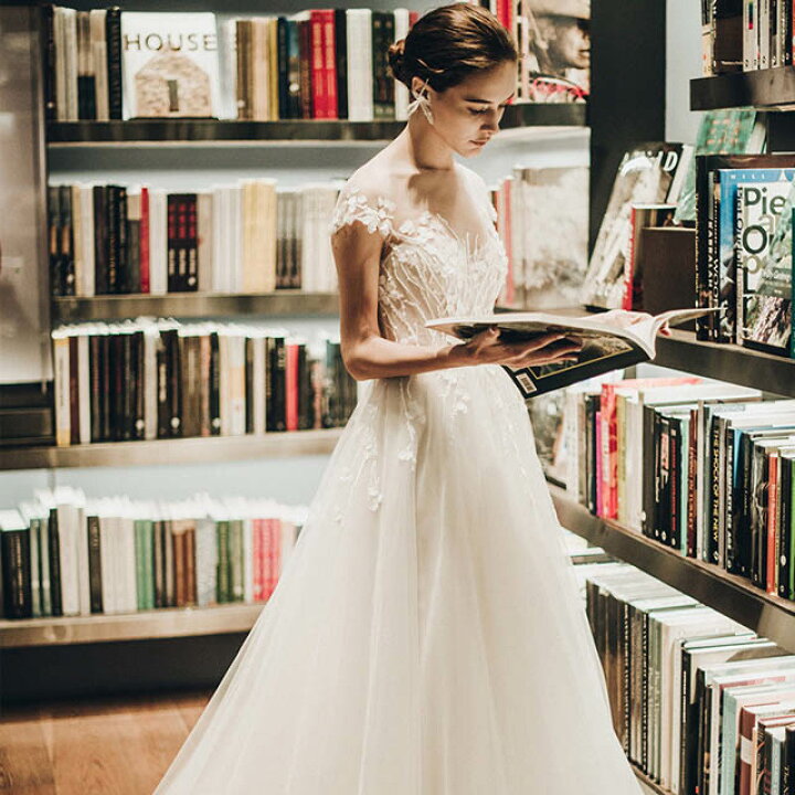 ウェディングドレス 結婚式ドレス ホワイトドレス 袖あり 花嫁ドレス  