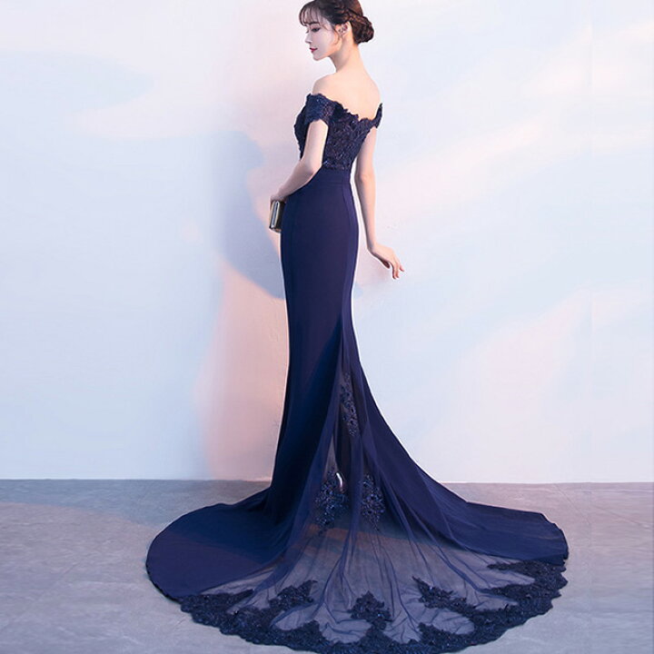 楽天市場】マーメイドドレス オフショルダー イブニングドレス  