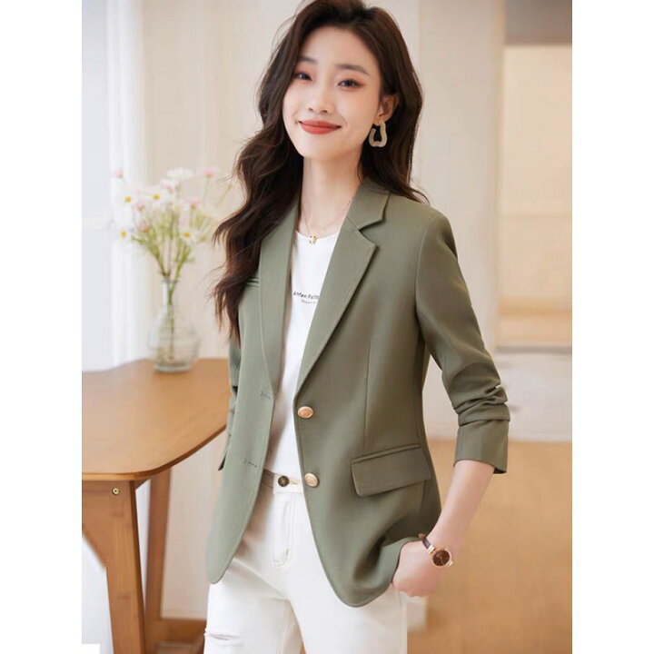 楽天市場】送料無料 テーラードジャケット レディース 白 黒 カーキ  