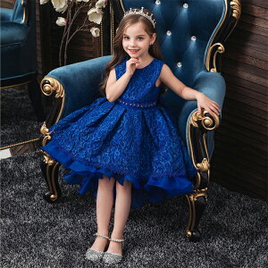 全6色 子供ドレス ネイビー 紺色 レース フリル 女児ドレス 膝丈 ロング丈 女の子ドレス ワン赤 ピアノ発表会 ドレス 七五三ドレス 白 ホワイト ピンク シャンパン色 キッズドレス ジュニア