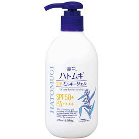 送料無料 熊野油脂 麗白 ハトムギ UVミルキージェル SPF50+ PA++++ ポンプタイプ 250ml 36本セット 【ケース販売】