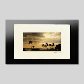 IGREBOW ハワイ カカアコ 夕暮れの海とヤシの木｜アイグレボウ インテリアフォト ピクチャーアート 写真 スタイリッシュ モダン モノクローム モノクロ