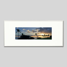 IGREBOW ハワイ 夕暮れの海とヤシの木｜アイグレボウ インテリアフォト ピクチャーアート 写真 スタイリッシュ モダン カラー写真 カラーピクチャー ビッグサイズ